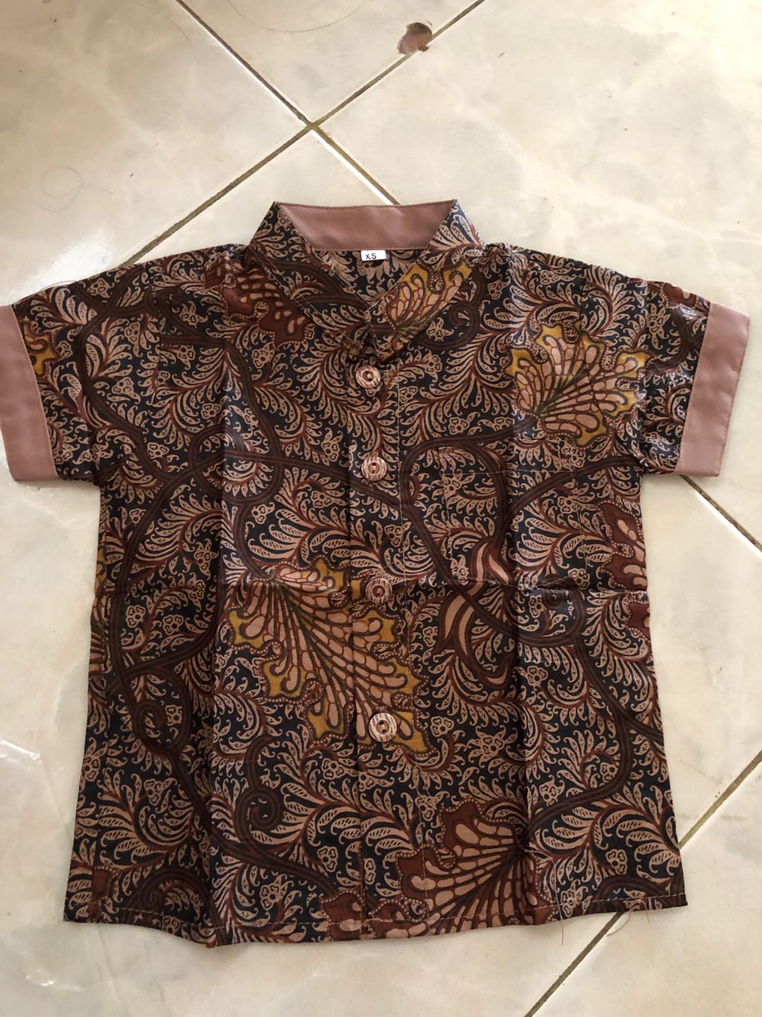 Imut Batik Anak & Ayah Daun Serit Baju Batik Anak Cowok Kemeja Batik Anak Batik Anak Laki-laki