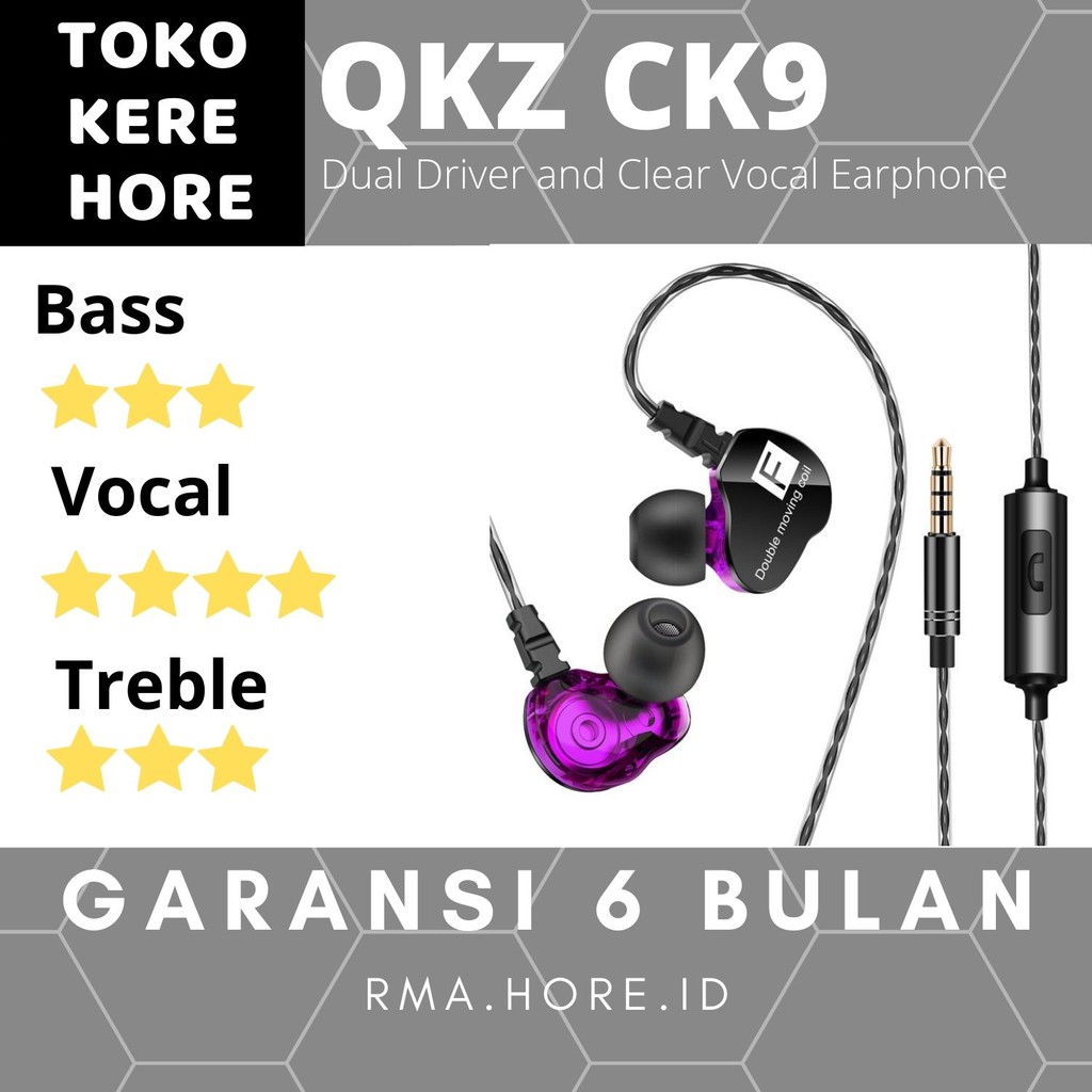 QKZ CK9 Dual Speaker In Ear Earphone Headset with MIC