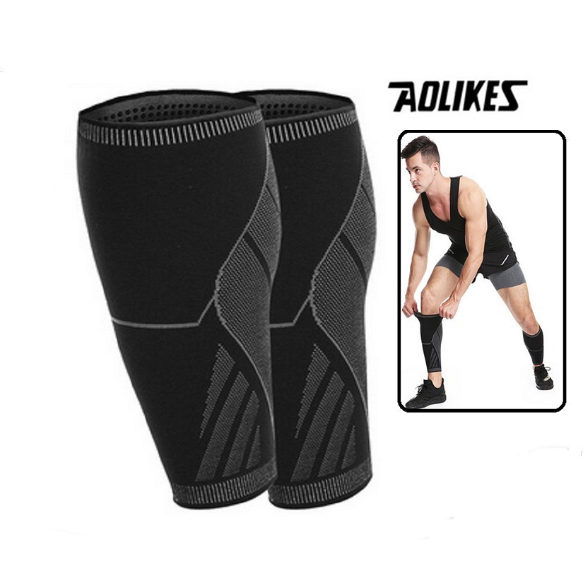 1 Pcs AOLIKES 7760 Support Leg Calf Sleeve Wrap Kneepad Deker Pelindung Betis Kaki Olahraga