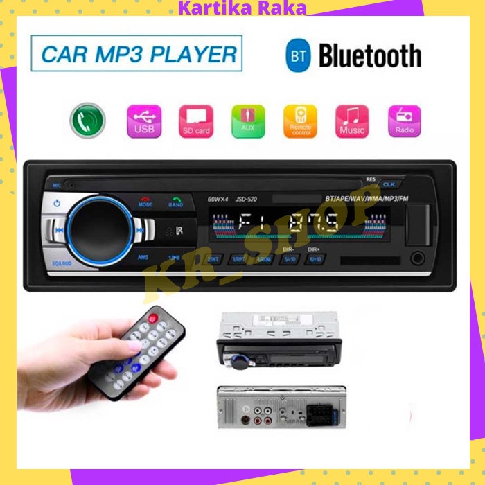 KR Tape Audio Radio Mobil AMPrime Multifungsi Bluetooth USB MP3 FM Radio JSD 520