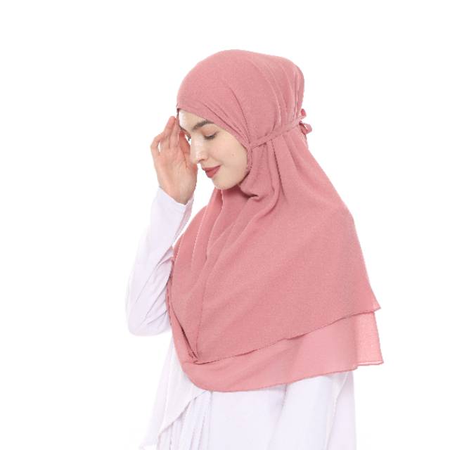 TERMURAHH!!! HIJAB / JILBAB DEWASA - BERGO MARYAM INSTAN 2LAYER - BEST SELLER - BAHAN CERUTY PREMIUM