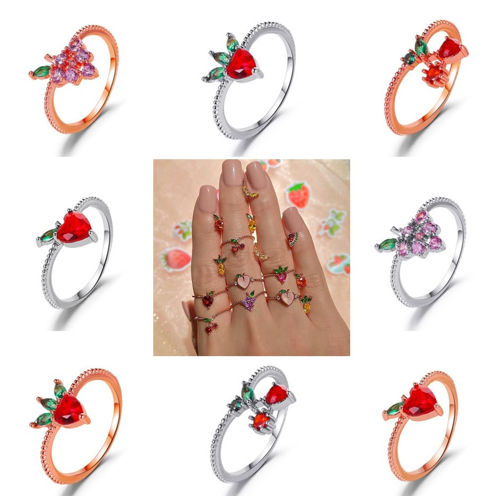 Cincin Bentuk Buah Anggur Apel Untuk Anak Perempuan