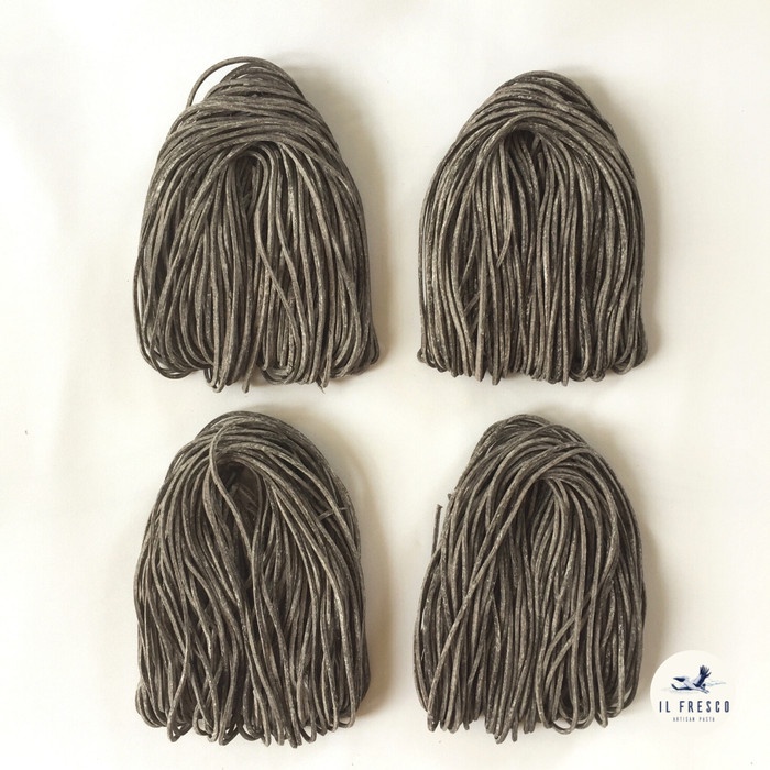 

Pasta-Aneka- Homemade Pasta Squidink Spaghetti 400G /Handmade Artisan Natural Sehat -Aneka-Pasta.