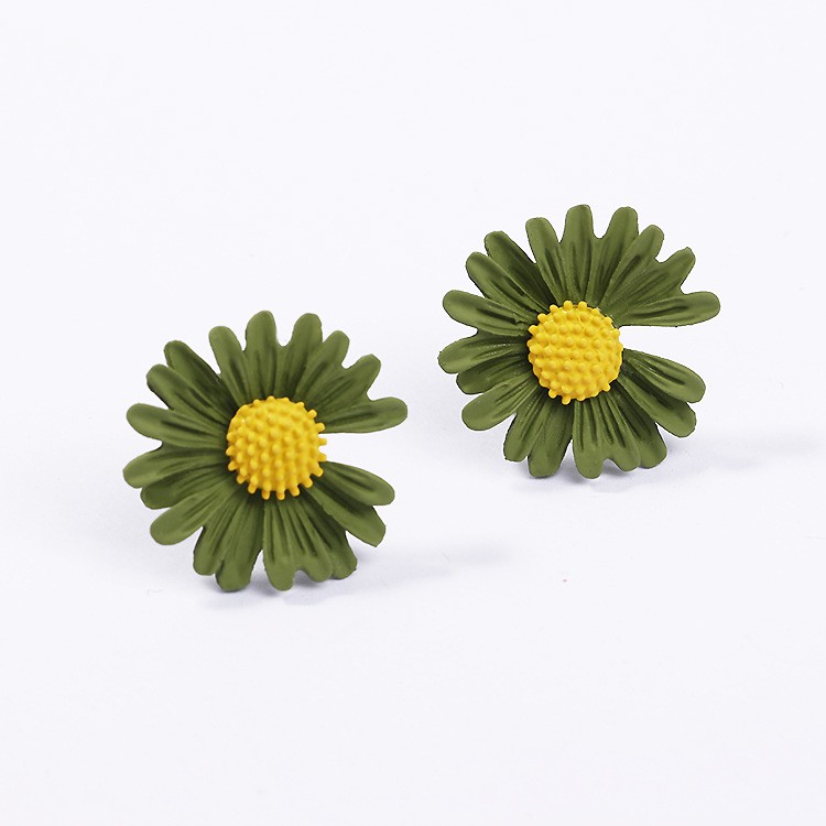 Anting bunga daisy Anting kepribadian bunga sederhana