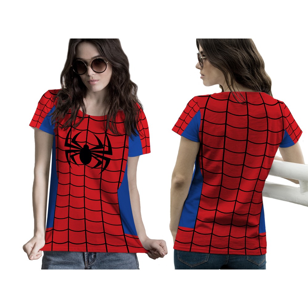 [Riashop] Kaos KOSTUM SPIDERMAN Wanita | Kaos KOSTUM SPIDERMAN Lengan Pendek - FS