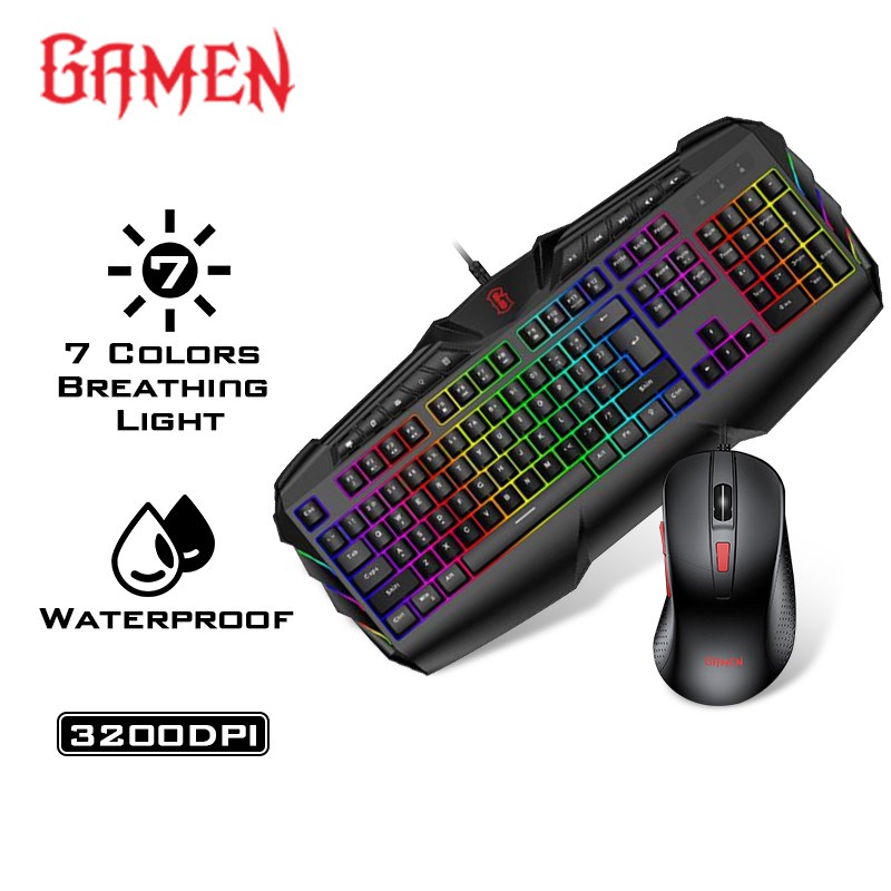 GAMEN STATION Keyboard+Mouse Kabel Black
