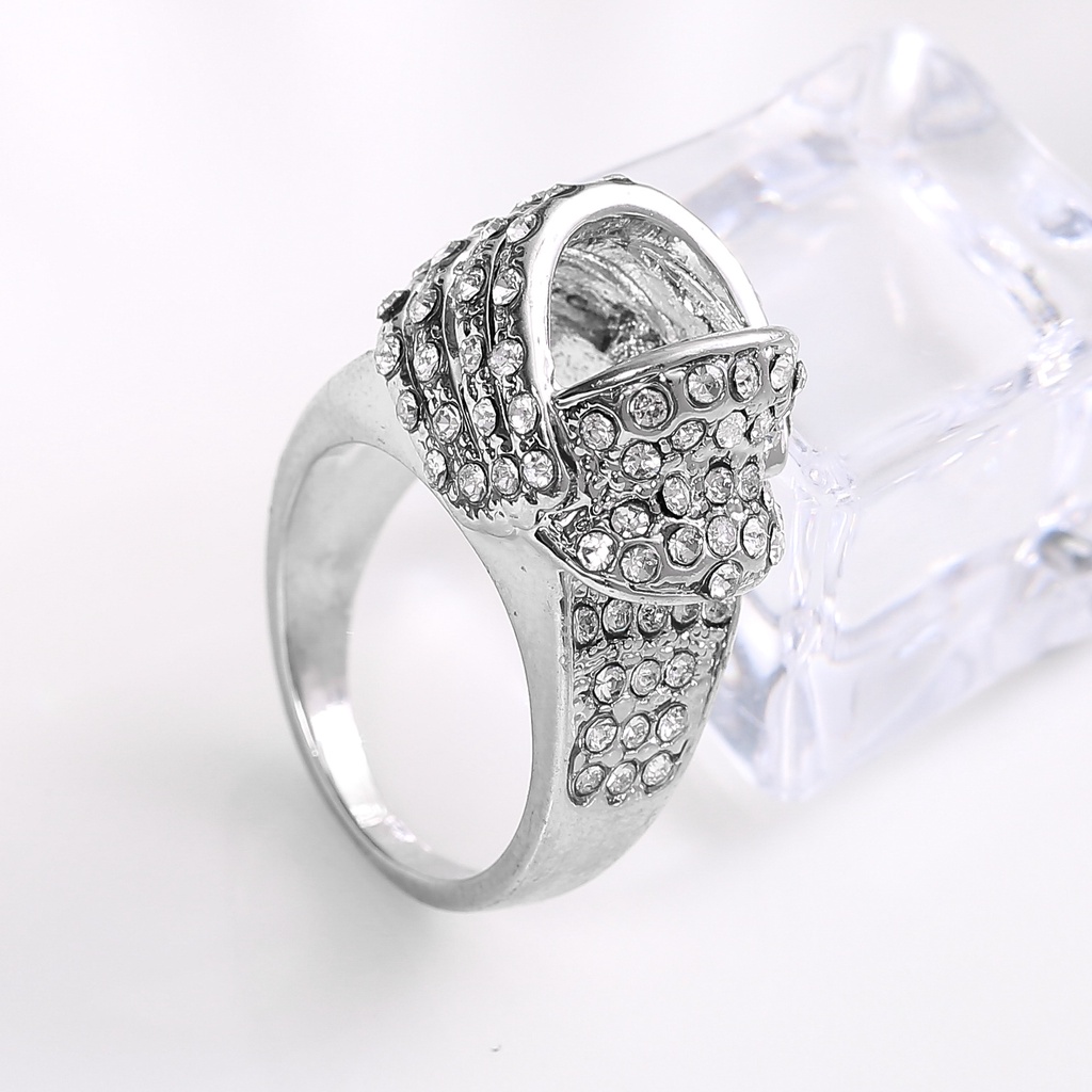 Cincin Berlian Penuh Bahan Stainless Untuk Unisex