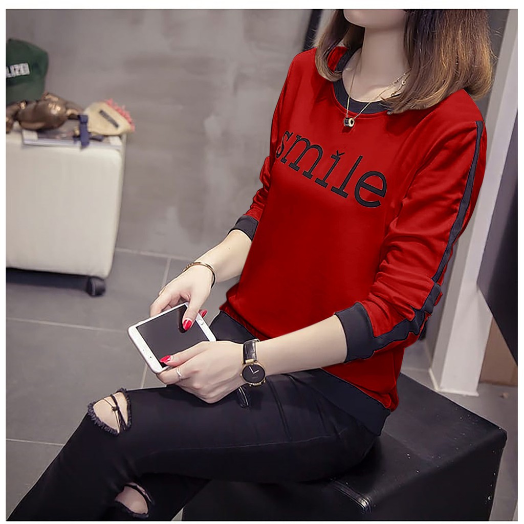 BISA COD / Polile781 - Baju SMILE #EV / baju cewek / atasan wanita / baju santai cewek