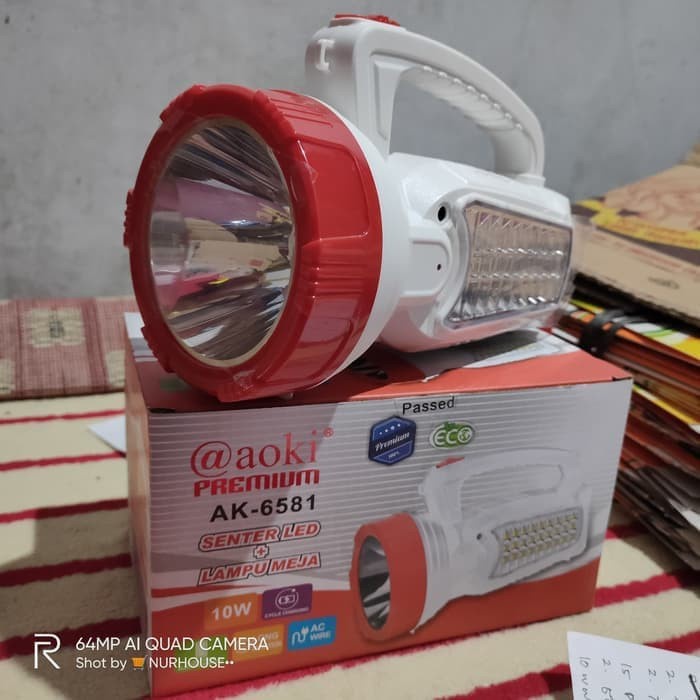 COD SENTER LED JUMBO 10W+27SMD LAMPU SAMPING AOKI AK 6581//SENTER EMERGENCY AOKI AK-6581
