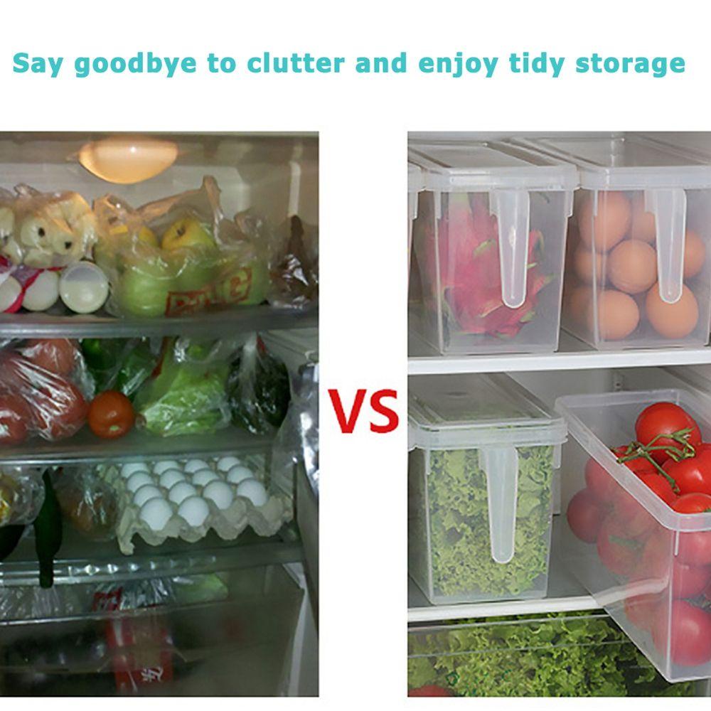 [Elegan] Wadah Penyimpanan Makanan Sayur Penyimpanan Kulkas Storage With Handle Transparan Kulkas Plastik Sealed Box