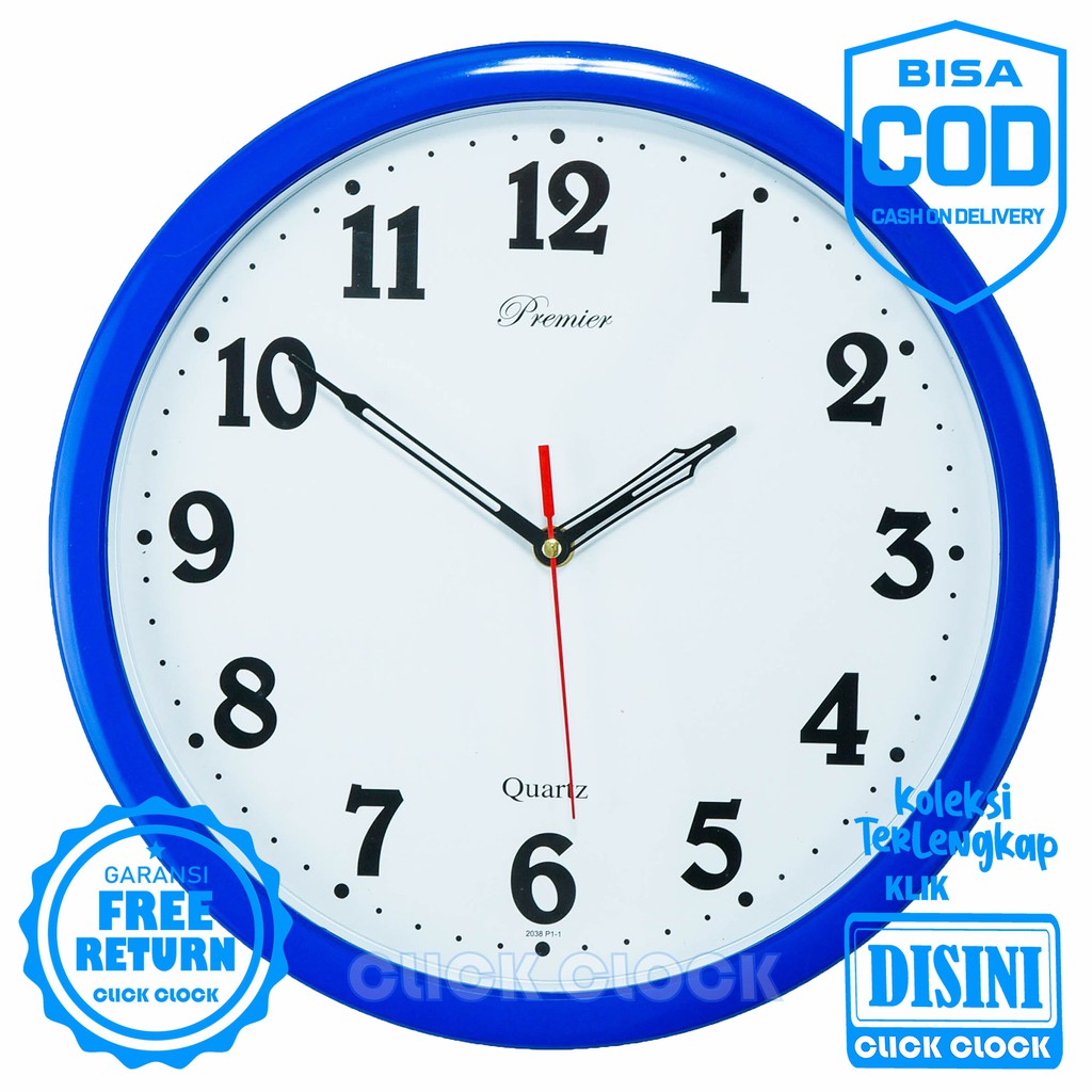 Jam Dinding Polos Minimalis Wall Clock Dekorasi Rumah Murah Premier 038