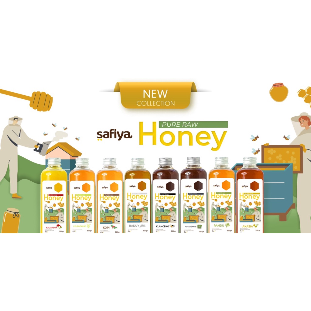 Madu Murni Safiya 350 gram Pure Natural Raw Honey all varian