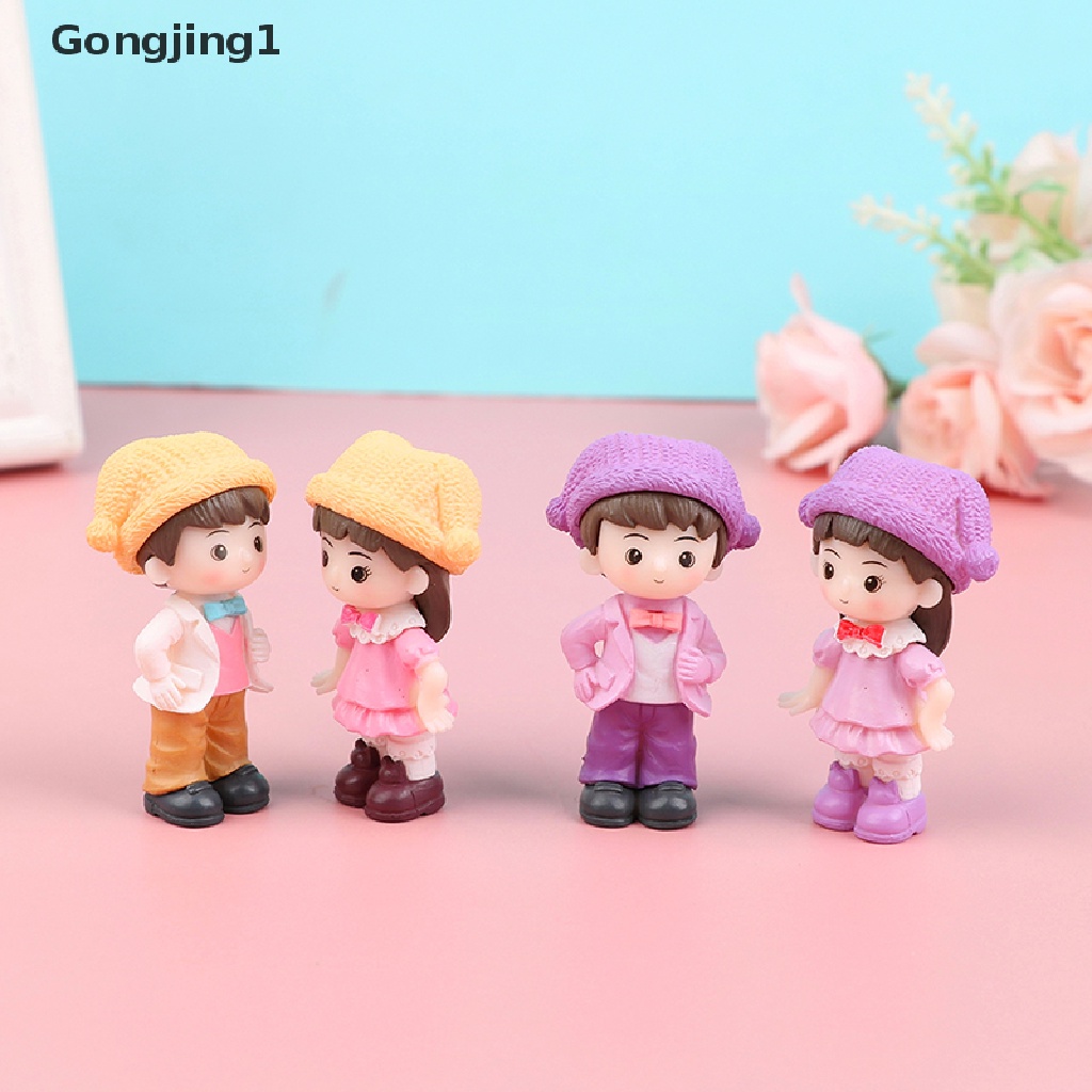 Gongjing1 1 Pasang Miniatur Pasangan Badut Romantis Untuk Dekorasi Rumah Boneka