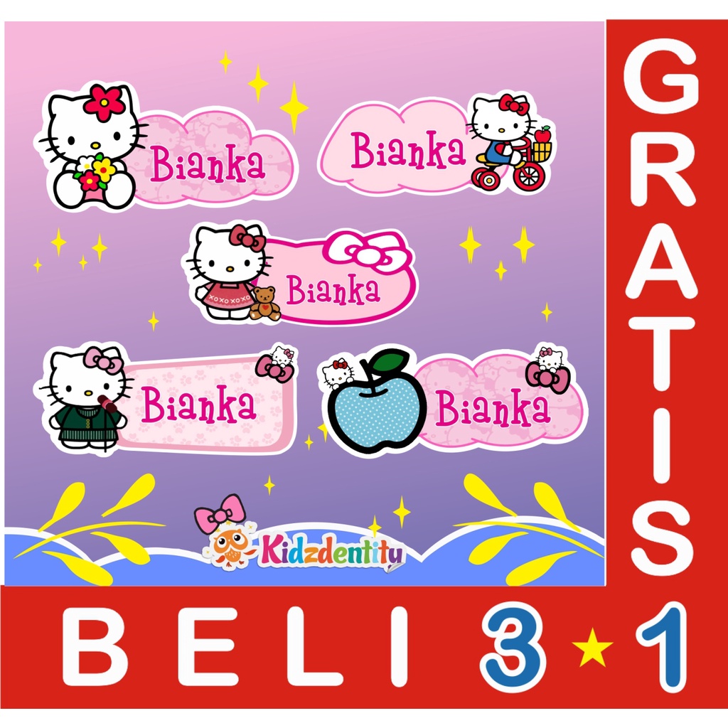 

LABEL NAMA CUTE HELLO KITTY 1