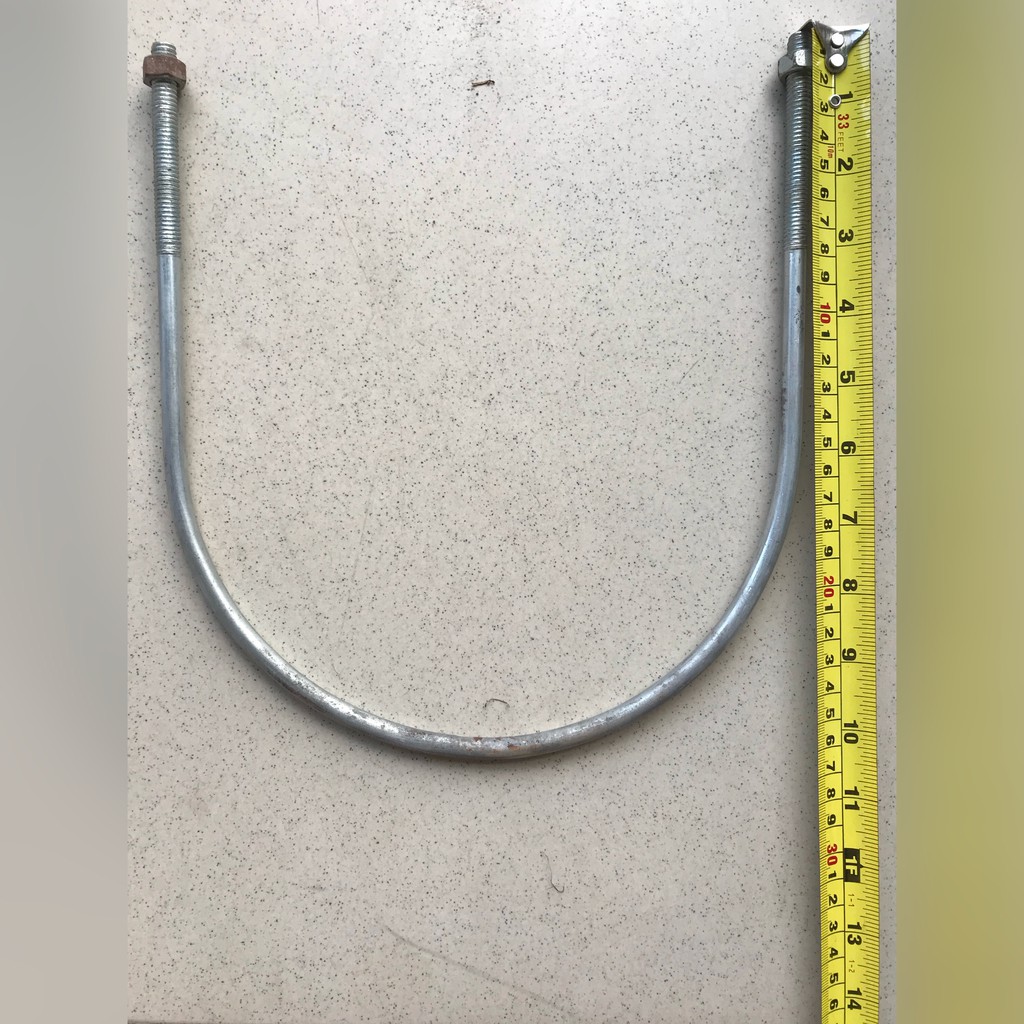 Baut U Galvanis 3/8 x 8 Inchi Klem Pipa U Putih U Bolt + 2 mur