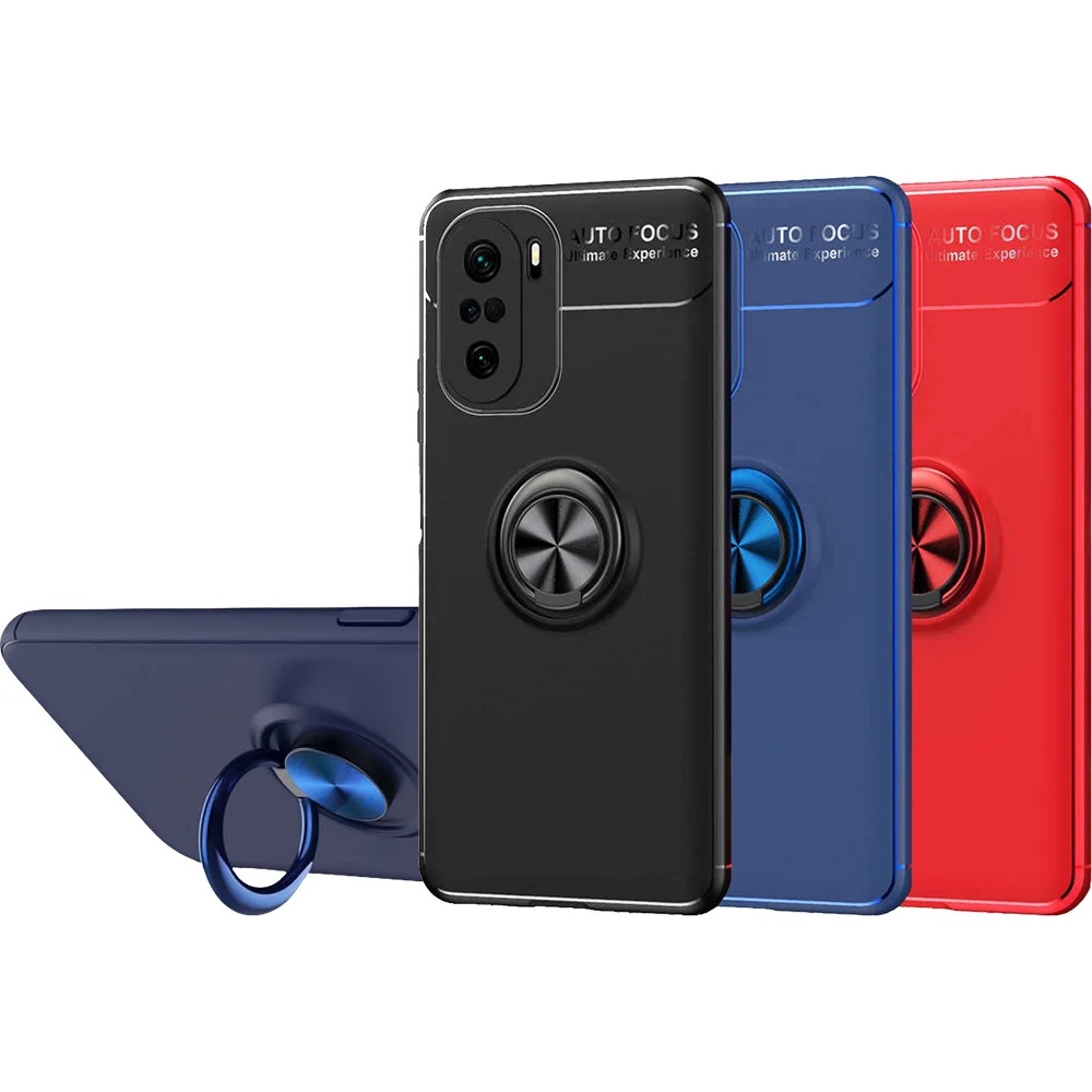 Xiaomi Poco F3 Invisible I Ring Soft Case Cover Free Tempered Glass Casing