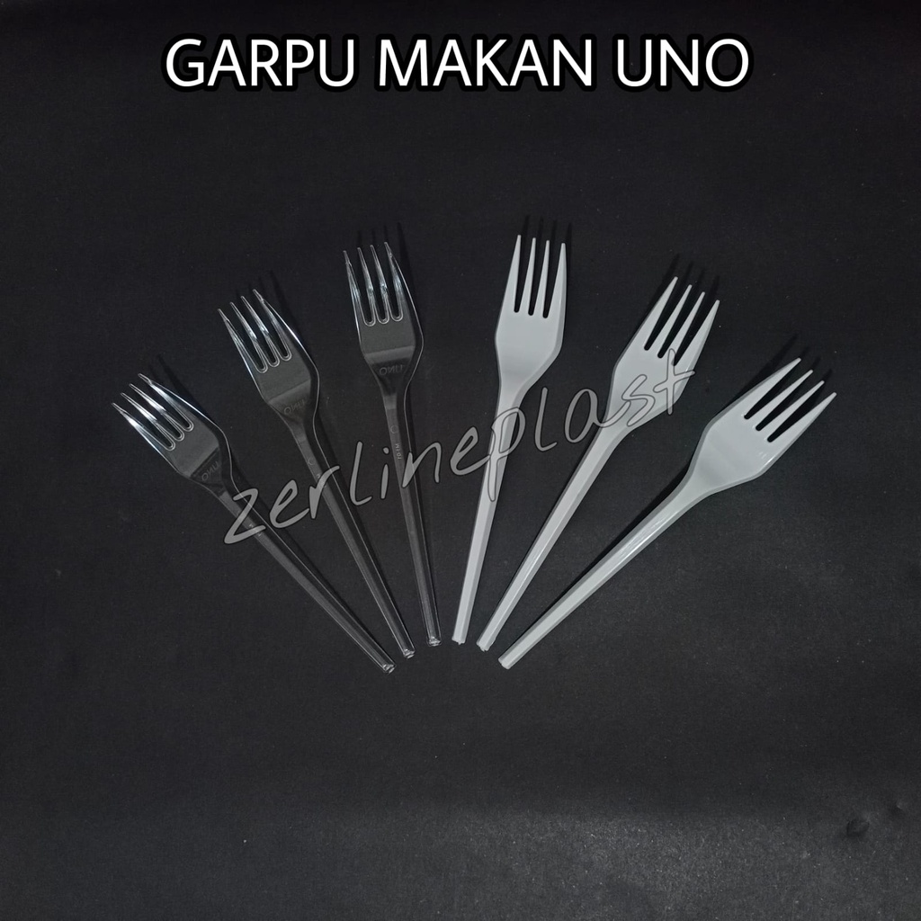 Garpu Makan Plastik PUTIH SUSU (UNO) @25pcs