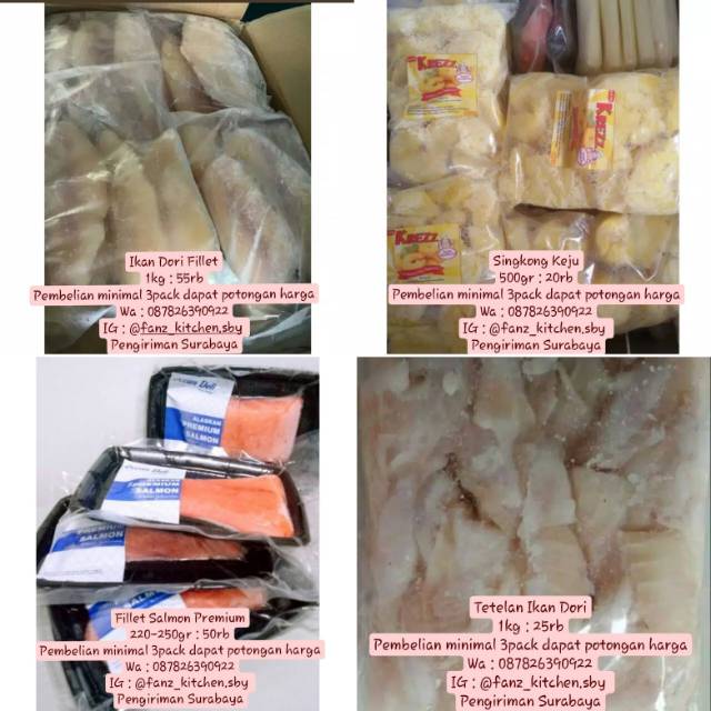 

SEAFOOD FROZEN MURAH, DORI FILLET, KAKAP MERAH, KAKAP PUTIH, SALMON, CUMI RING