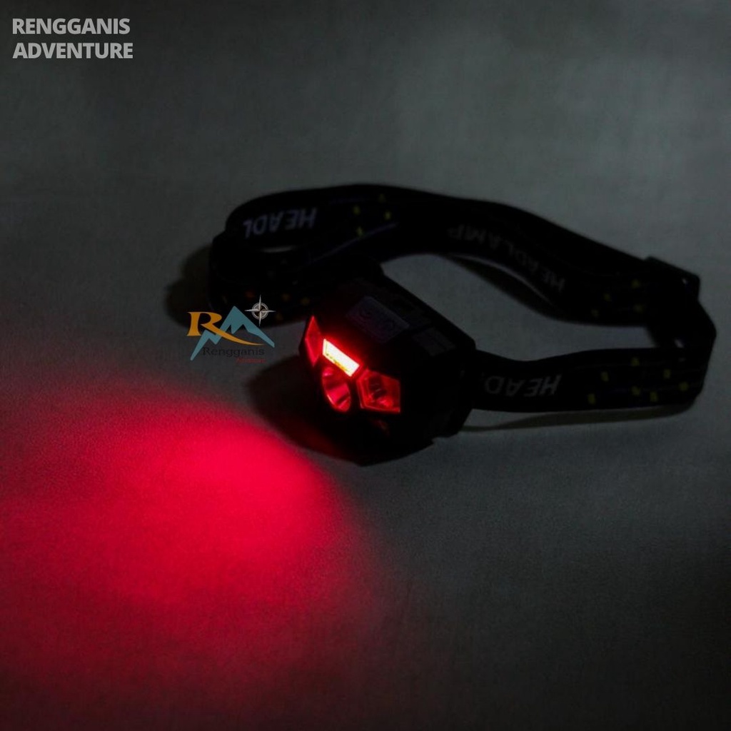 HEADLAMP WATERPROOF USB CHARGING TAFFLED 7RFLOMBOK SENSOR SENTER KEPALA LED HIKING CAMPING