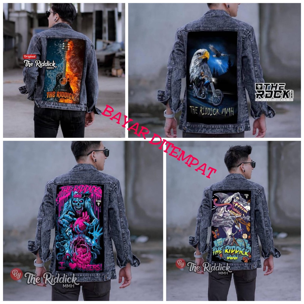 yulius store21/ jaket jeans pria terbaru 2022 /jaket pria printing/ jaket jeans pria bergambar terbaru/ jaket pria keren/ jaket pria denim jeans bergambar belakang