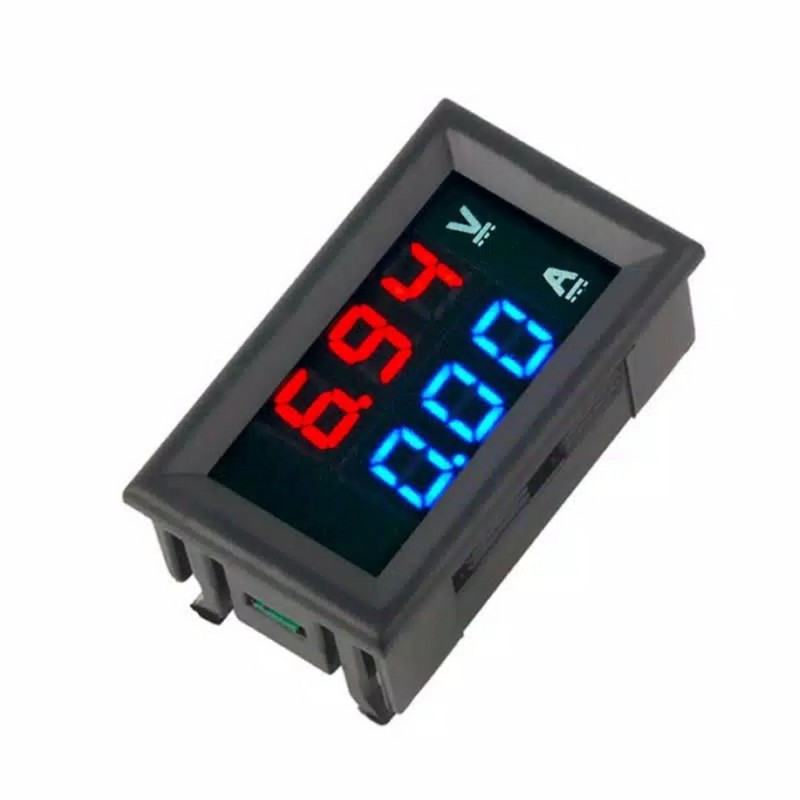 VOLTMETER AMPERE AMMETER DC 4-100 VOLT 10 AMPERE TAMPILAN GANDA