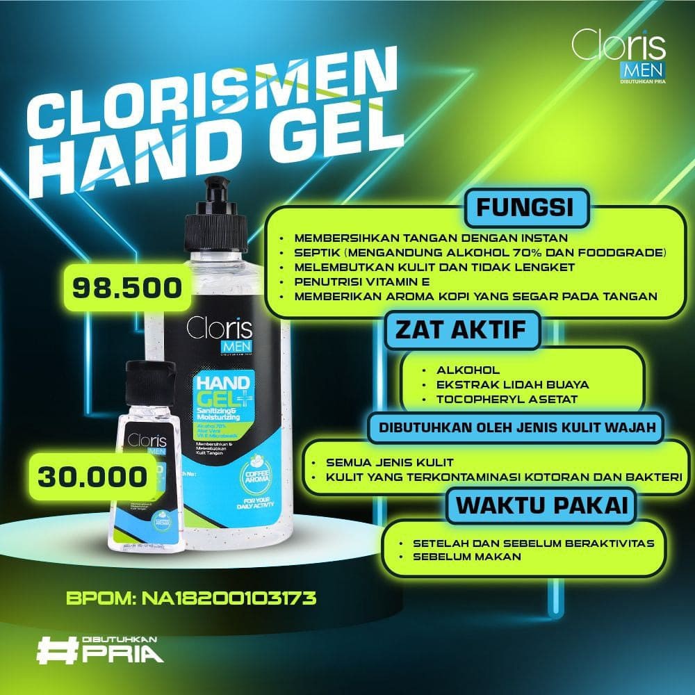 COD CLORISMEN HAND GEL HAND SANITIZER ALKOHOL 70% ORIGINAL 100%