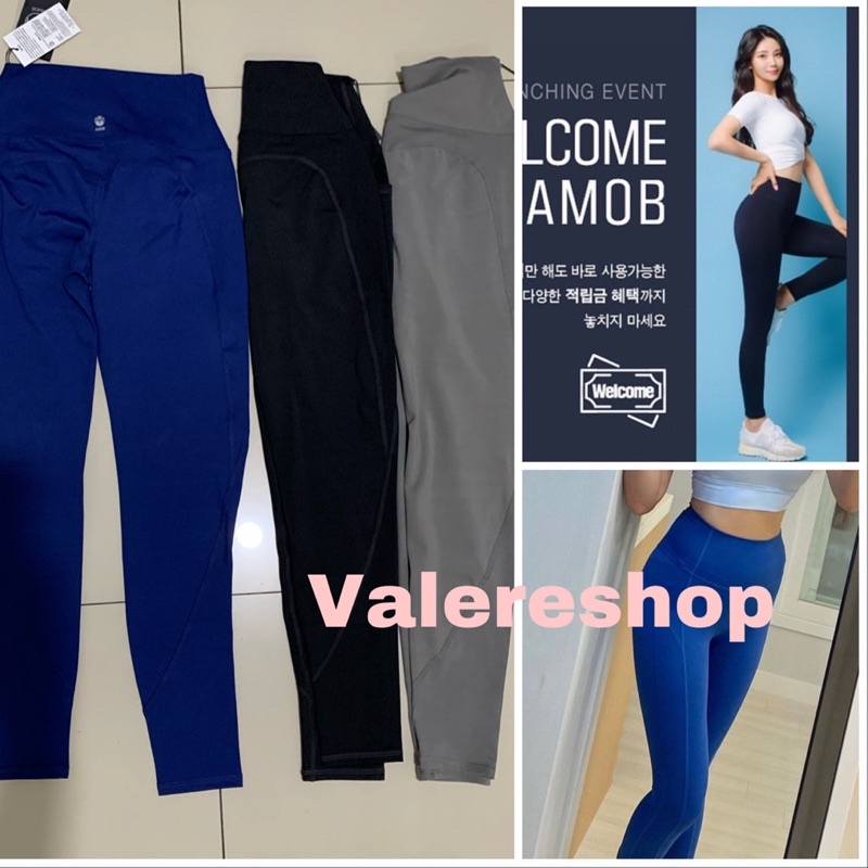 legging olahraga dengan kantong amob