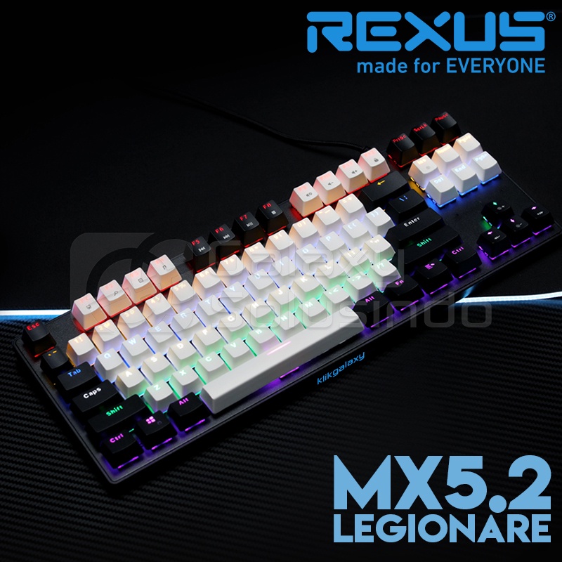 Rexus Legionare MX5.2 TKL White Black Mechanical Gaming Keyboard - Blue Switch