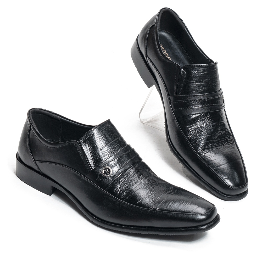Sepatu Pantofel Pria Formal Kerja Kantor Kulit Sapi Asli Outsol Karet F7007