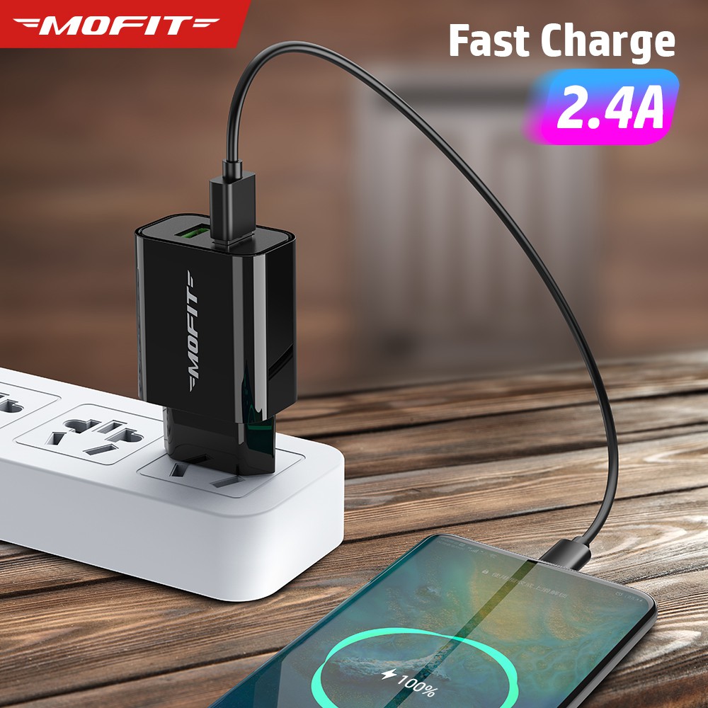 MOFIT MF20 - Dual USB Wall Charger Adaptor Fast Charging 2.4A