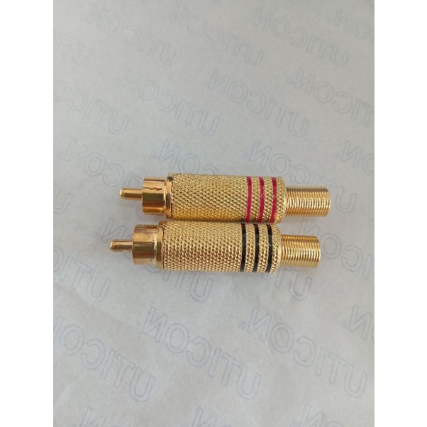 Jack RCA Emas Jack RCA Gold  Plug Connector Male