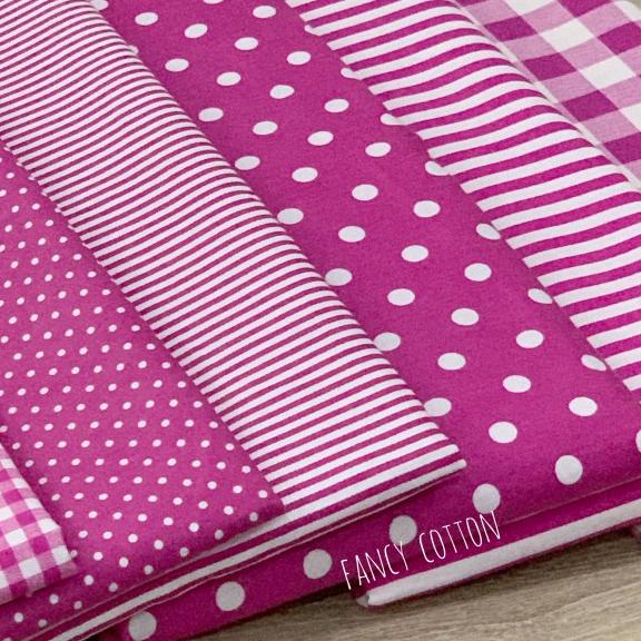 kain katun jepang motif serian pink fanta / magenta / fuschia tokai - kode B.