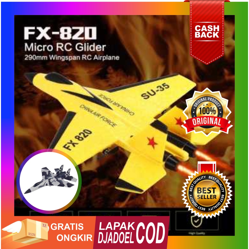 Fei Xiong Remote Control Pesawat Glider Airplane Foam 2.4G Rc FX820