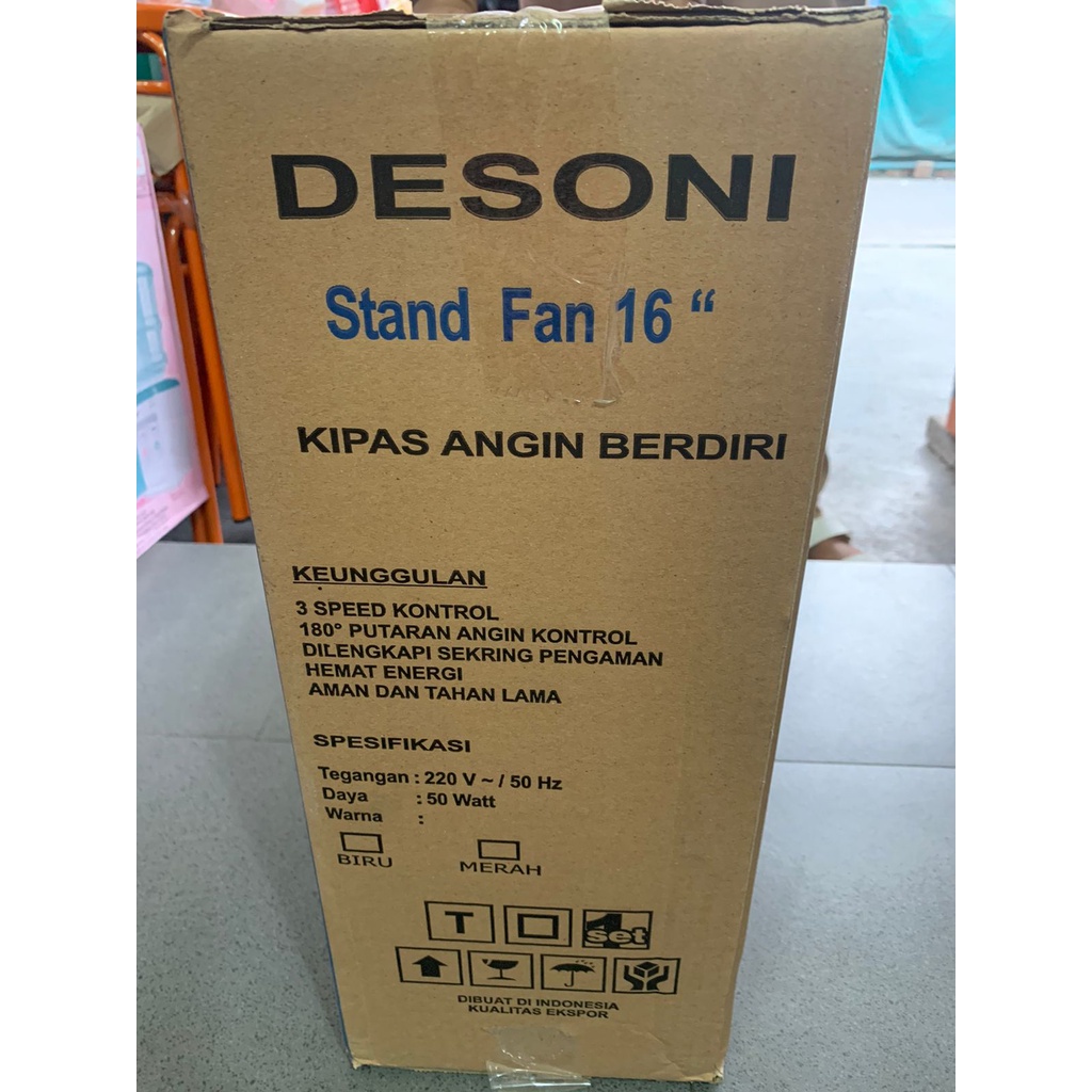 Kipas Angin Berdiri Desoni 16 inch 1668/1688 / Stand Fan Desoni 16 inch (Khusus Ojek Online)