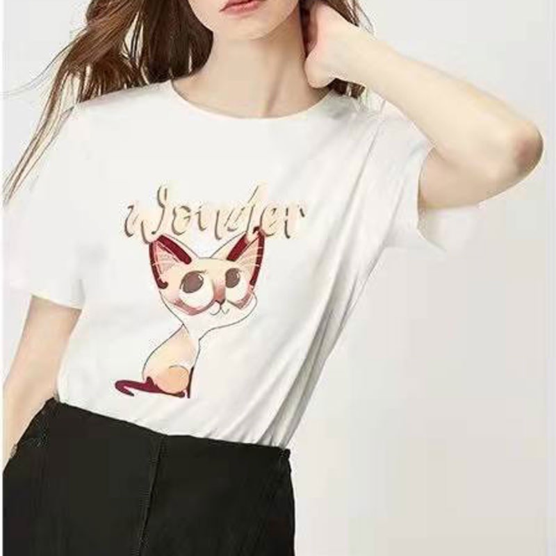 T-SHIRT PUTIH FASHION KOREA WANITA LENGAN PENDEK PREMIUM KAOS TERMURAH JENIS GAMBAR BEDA