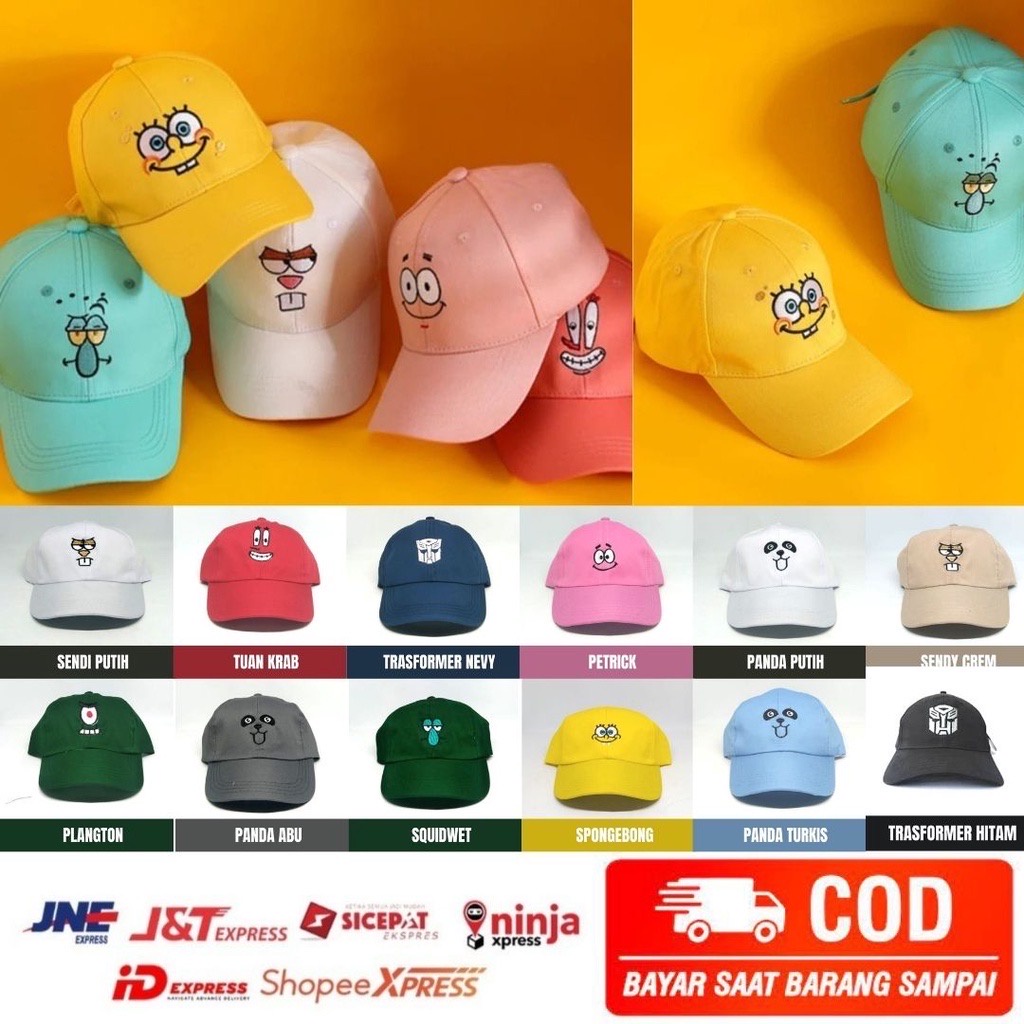 TERLARIS Topi Anak Laki Laki Perempuan Usia 2-10 Tahun Baseball Karakter Super Dino Jerapah Good Lucky Sunny Day Just Do It Terbaru Termurah Terlaris HS