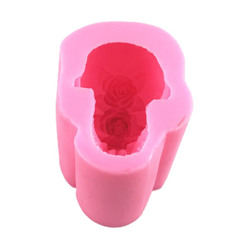 Glitter 3D Rose Skull Epoxy Resin Mold Home Decoration Ornaments Silicone Mould DIY Crafts Candle Casting Mold