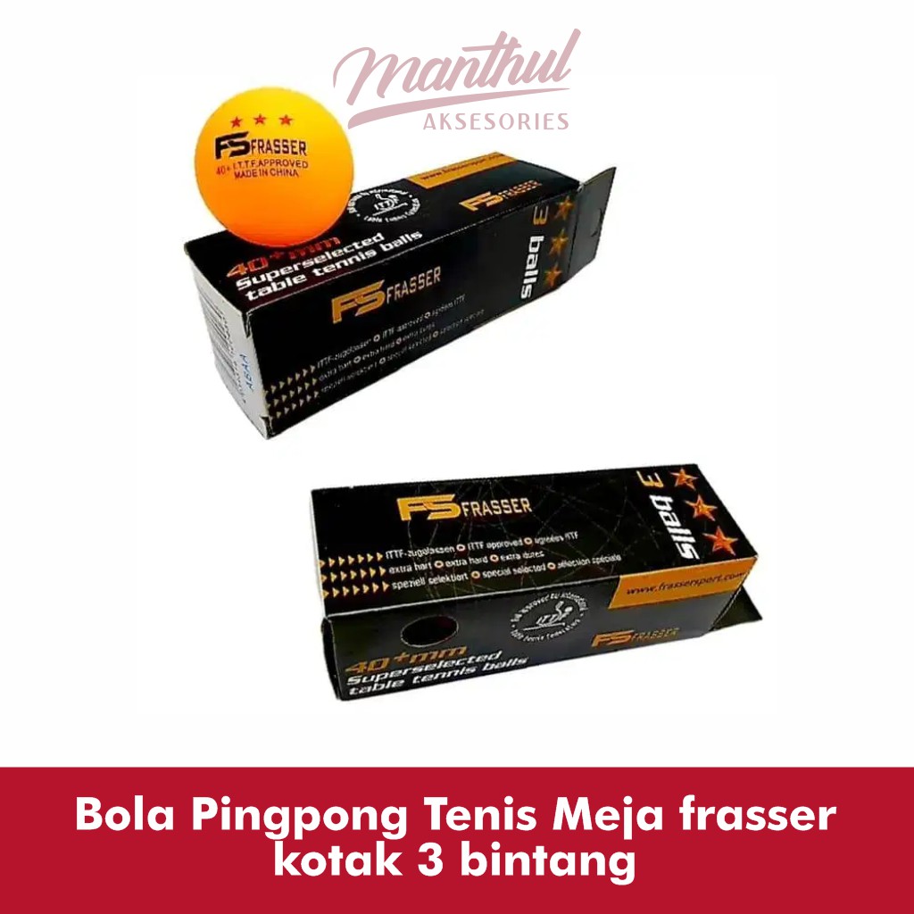 Bola Pingpong Tenis Meja frasser kotak 3 bintang