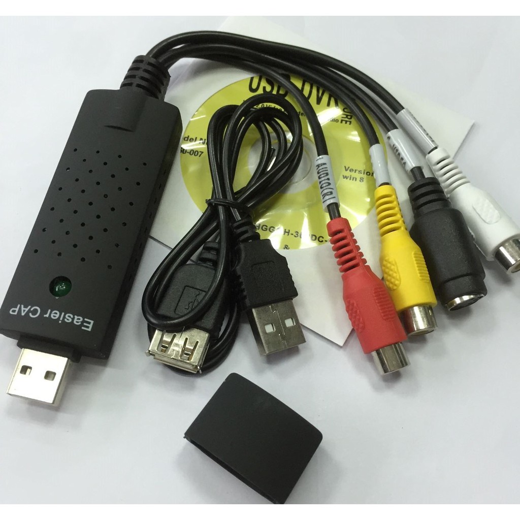 Adaptor Capture Video Card Av Dvd Vhs Dvr Digital Usb 2.0 Untuk Win10