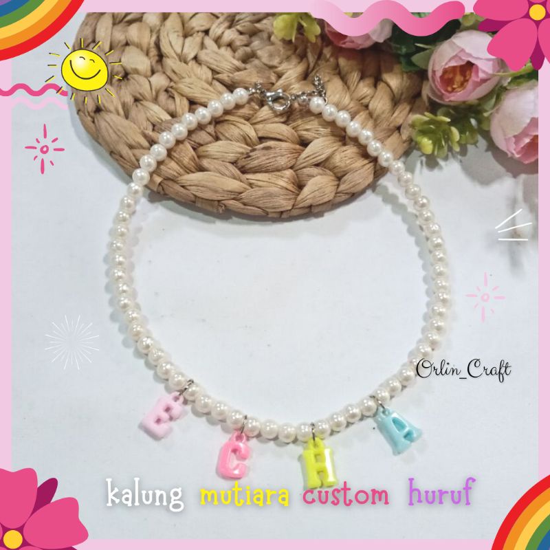 Kalung Mutiara Custom Nama Kalung Mutiara Custom Huruf