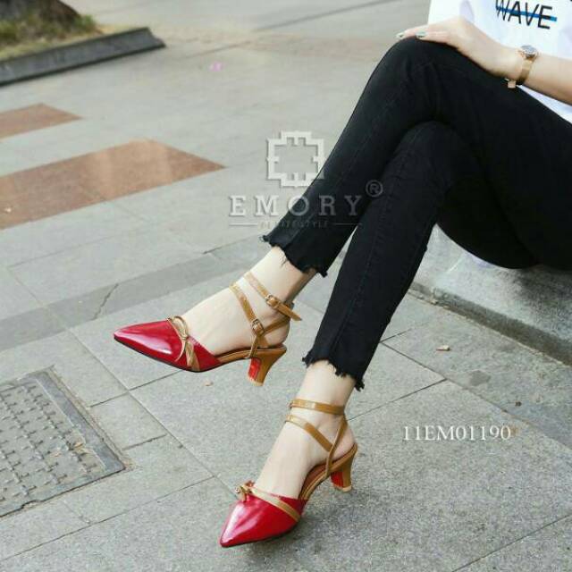 Sandal sepatu hak tinggi emory ready batam merek emory bon*ia gu*cci