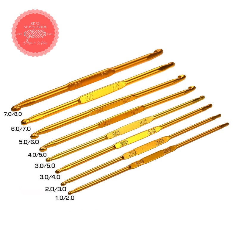Hakpen Tulip Gold set 6 Size Jarum Rajut Tulip set