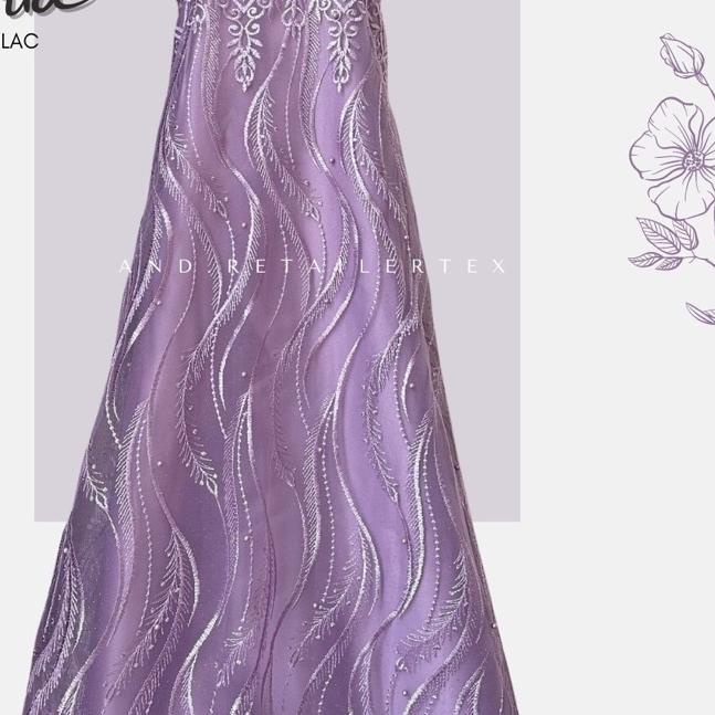 ► Kain Bahan kebaya Brokat Tile Mutiara Gloria Warna lilac ✷