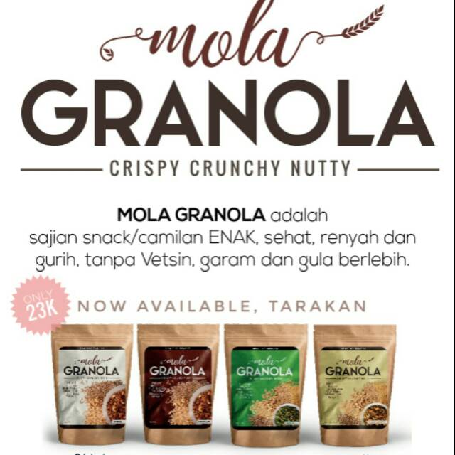 

Mola Granola sehat gurih dan enak!