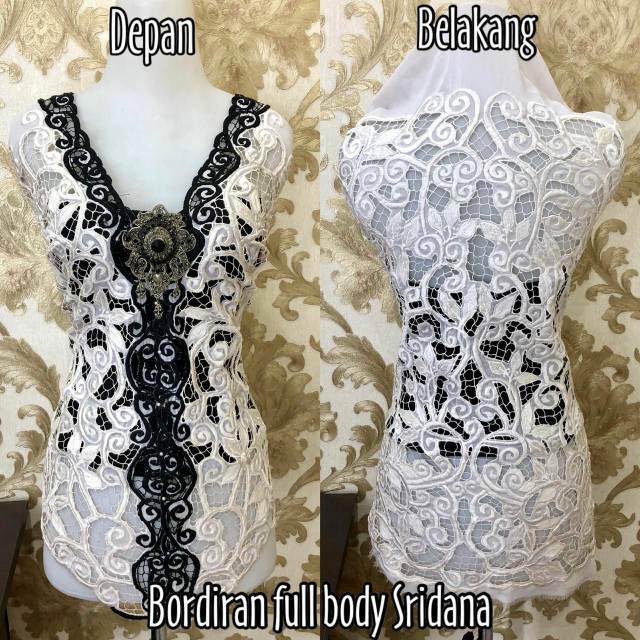 Kebaya Bali Grosir Kebaya Adat Bali Bordiran Full Body Sridana Putih Oleh Oleh Khas Bali