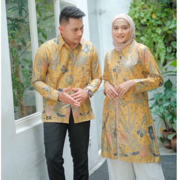 Maura Couple - Sania Ruffle Batik Couple Ori Ndoro Jowi Garansi Termurah Shopee - BATIK MODERN SOLO