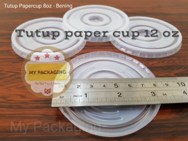 Tutup Paper Cup 8oz - Putih/Hitam 8 oz isi 50pcs/pack