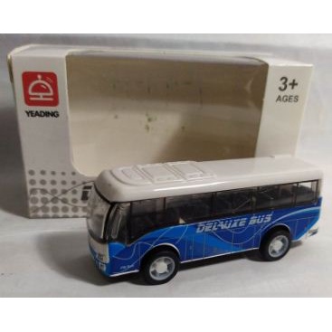 Miniatur Diecast Bus delauxe Ban karet