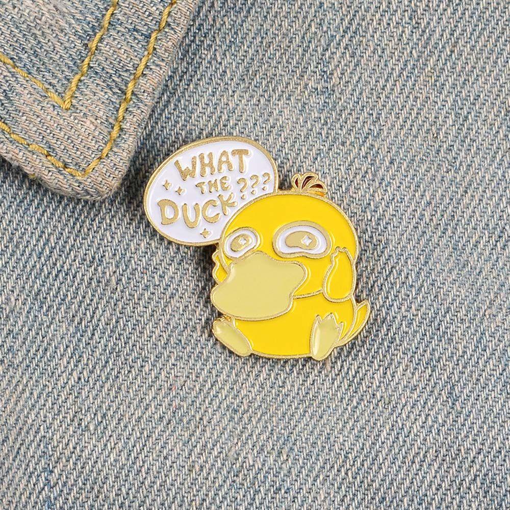 Lanfy Bebek Kuning Bros Hadiah Untuk Wanita Pria Kerah Bros Bebek Kuning Kecil What The Duck Travel Commemorative Lapel Pin Enamel Pin