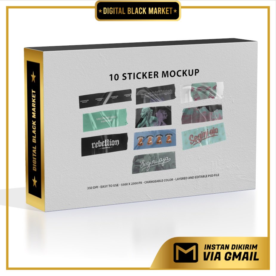 10 Realistic Sticker Mockup